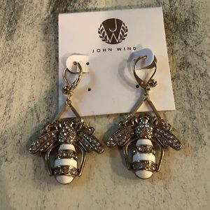 John Wind - Crystal Swing Bee Earrings